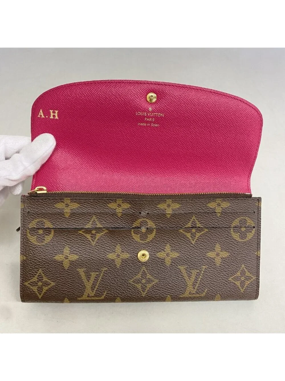 Louis Vuitton Wallet Monogram Portefeuille Emily Flower Motif Brown Rose